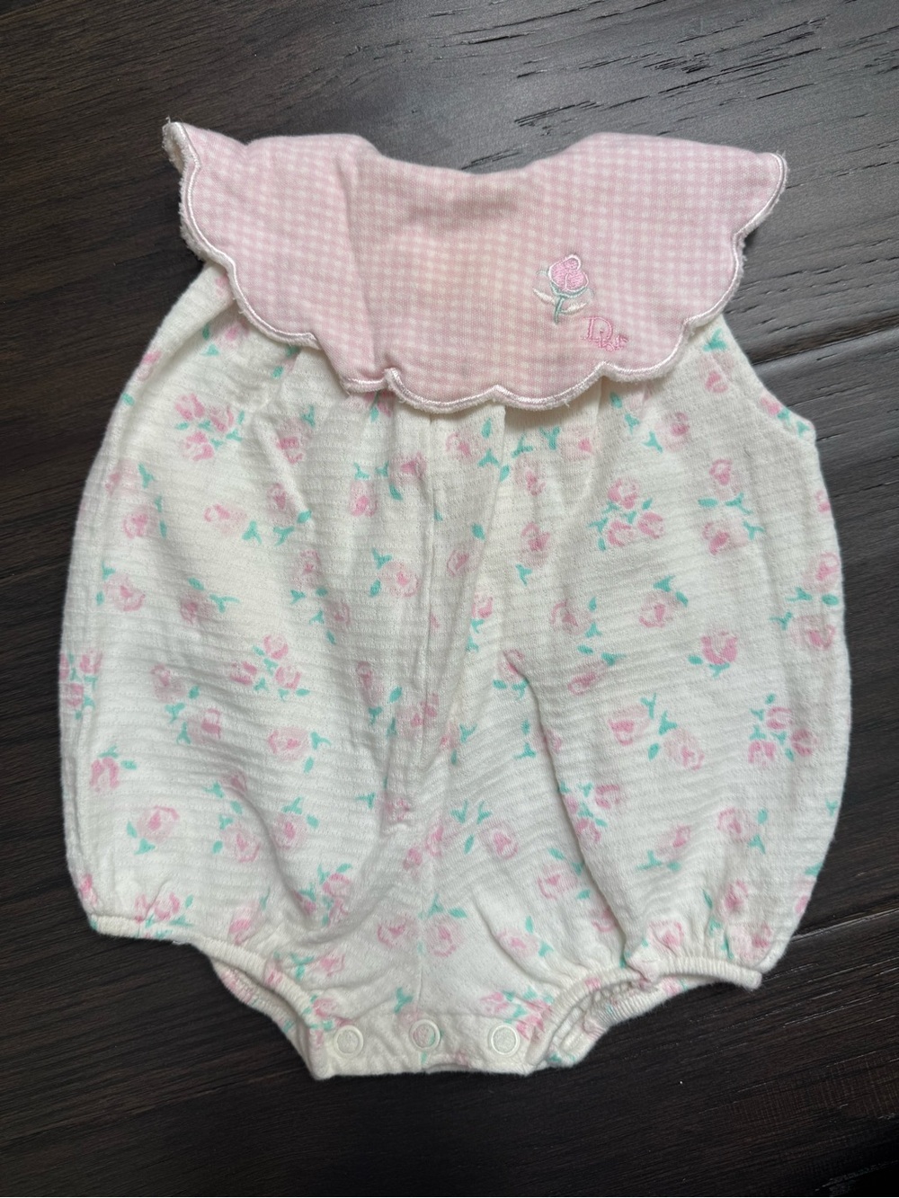 Vintage 1960s 1970s Baby Dior baby girl 0-3 months romper